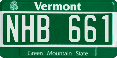 VT license plate NHB661