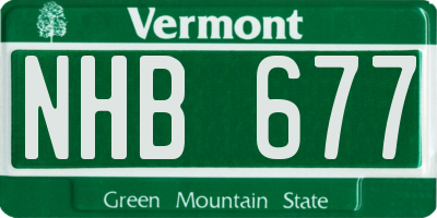 VT license plate NHB677