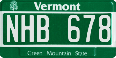 VT license plate NHB678