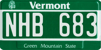 VT license plate NHB683