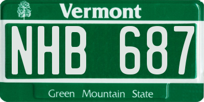 VT license plate NHB687