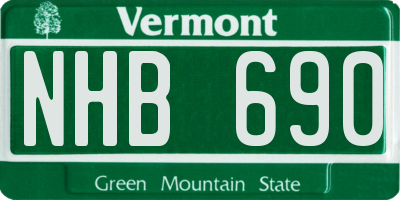 VT license plate NHB690
