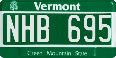 VT license plate NHB695