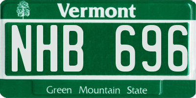 VT license plate NHB696