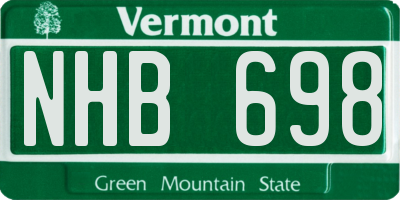 VT license plate NHB698