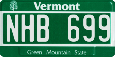 VT license plate NHB699