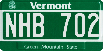 VT license plate NHB702
