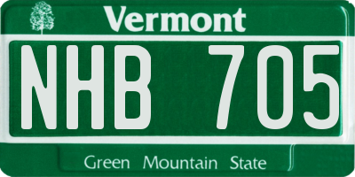 VT license plate NHB705