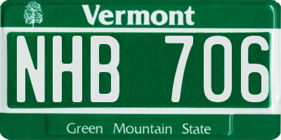 VT license plate NHB706