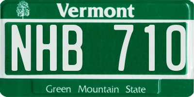 VT license plate NHB710
