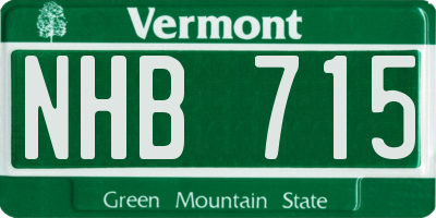 VT license plate NHB715