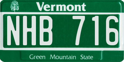 VT license plate NHB716