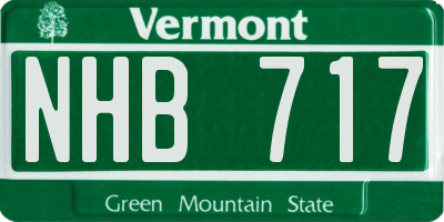 VT license plate NHB717