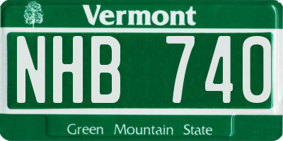 VT license plate NHB740
