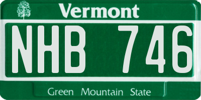 VT license plate NHB746