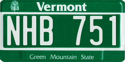 VT license plate NHB751