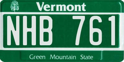 VT license plate NHB761
