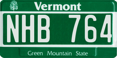 VT license plate NHB764