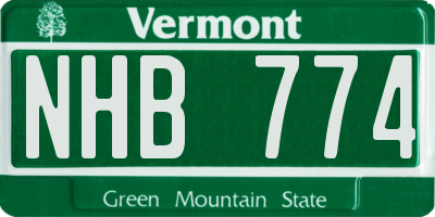 VT license plate NHB774