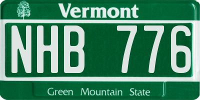 VT license plate NHB776