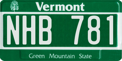 VT license plate NHB781
