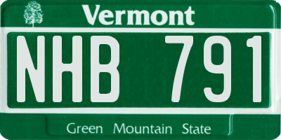 VT license plate NHB791