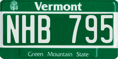 VT license plate NHB795
