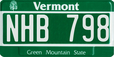 VT license plate NHB798