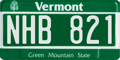 VT license plate NHB821