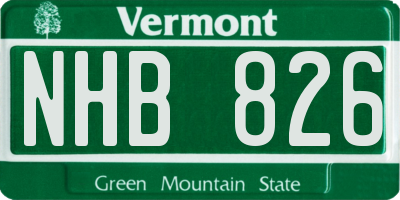 VT license plate NHB826