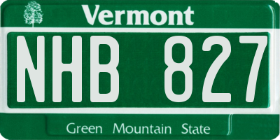 VT license plate NHB827