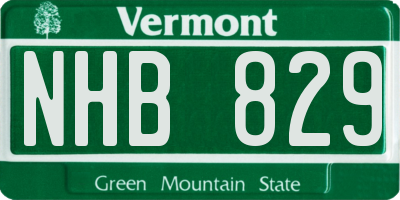 VT license plate NHB829