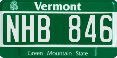 VT license plate NHB846