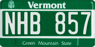 VT license plate NHB857