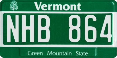 VT license plate NHB864