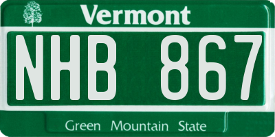 VT license plate NHB867