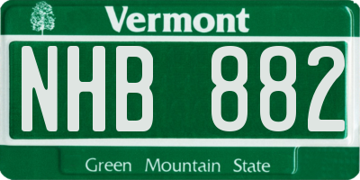 VT license plate NHB882