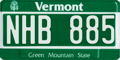 VT license plate NHB885