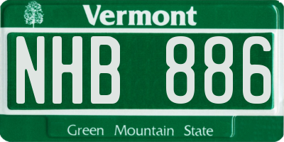 VT license plate NHB886