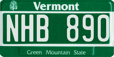VT license plate NHB890