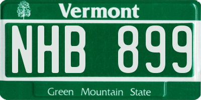 VT license plate NHB899