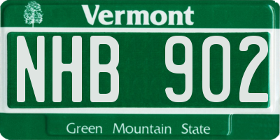 VT license plate NHB902