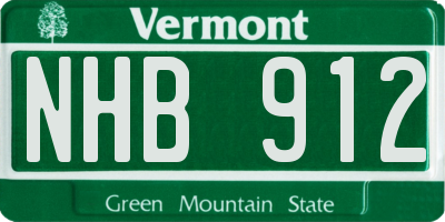 VT license plate NHB912