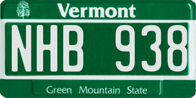 VT license plate NHB938
