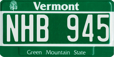 VT license plate NHB945