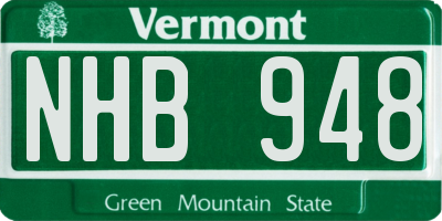 VT license plate NHB948