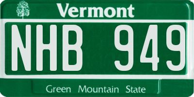 VT license plate NHB949