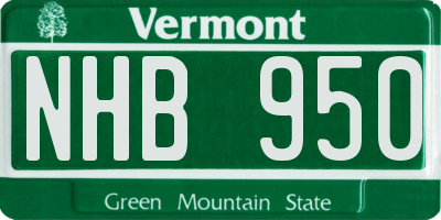 VT license plate NHB950