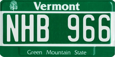 VT license plate NHB966
