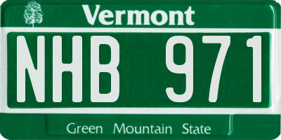 VT license plate NHB971